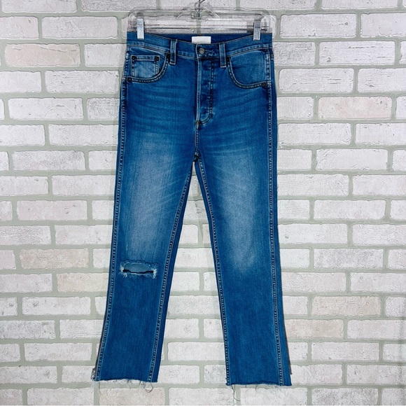 Boyish Dempsey Ripped Straight Leg Jeans in Claire’s Knee Wash Size 26 - Picture 6 of 14
